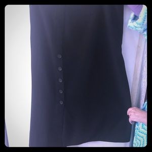 Mid length black skirt business casual